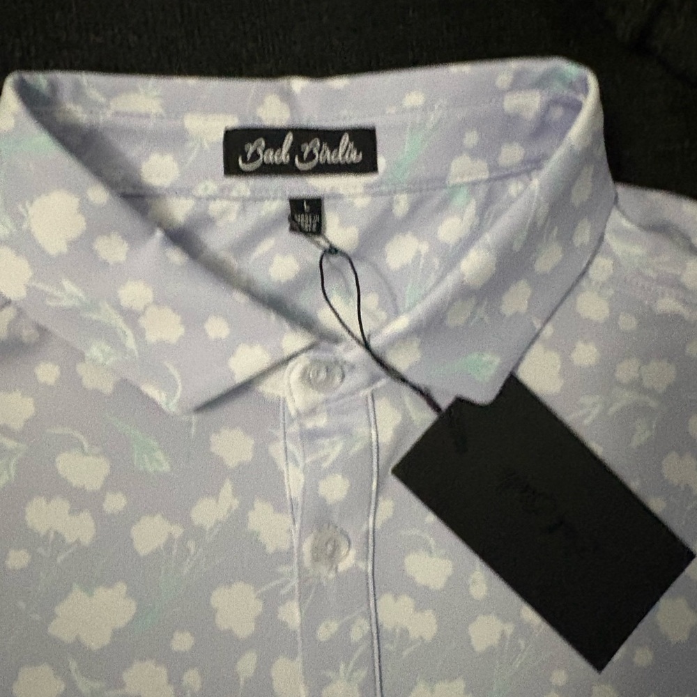NWT Bad Birdie Baby Lush Golf Purple White Polo Shirt Mens sizes - Picture 3 of 4